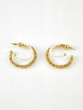 Double Layer Pearl Hoop Earrings